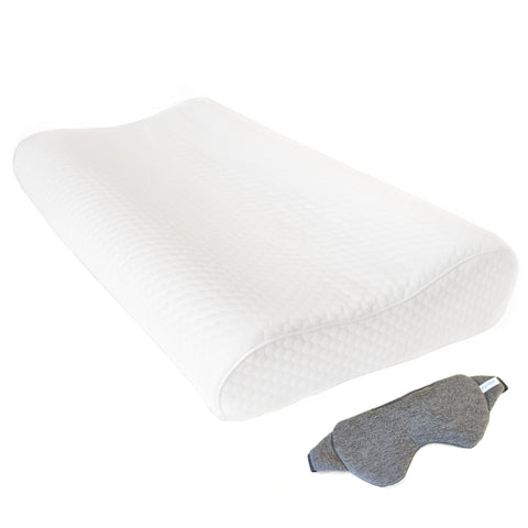Contour Memory Foam Pillow - with Sleeping Eye Mask